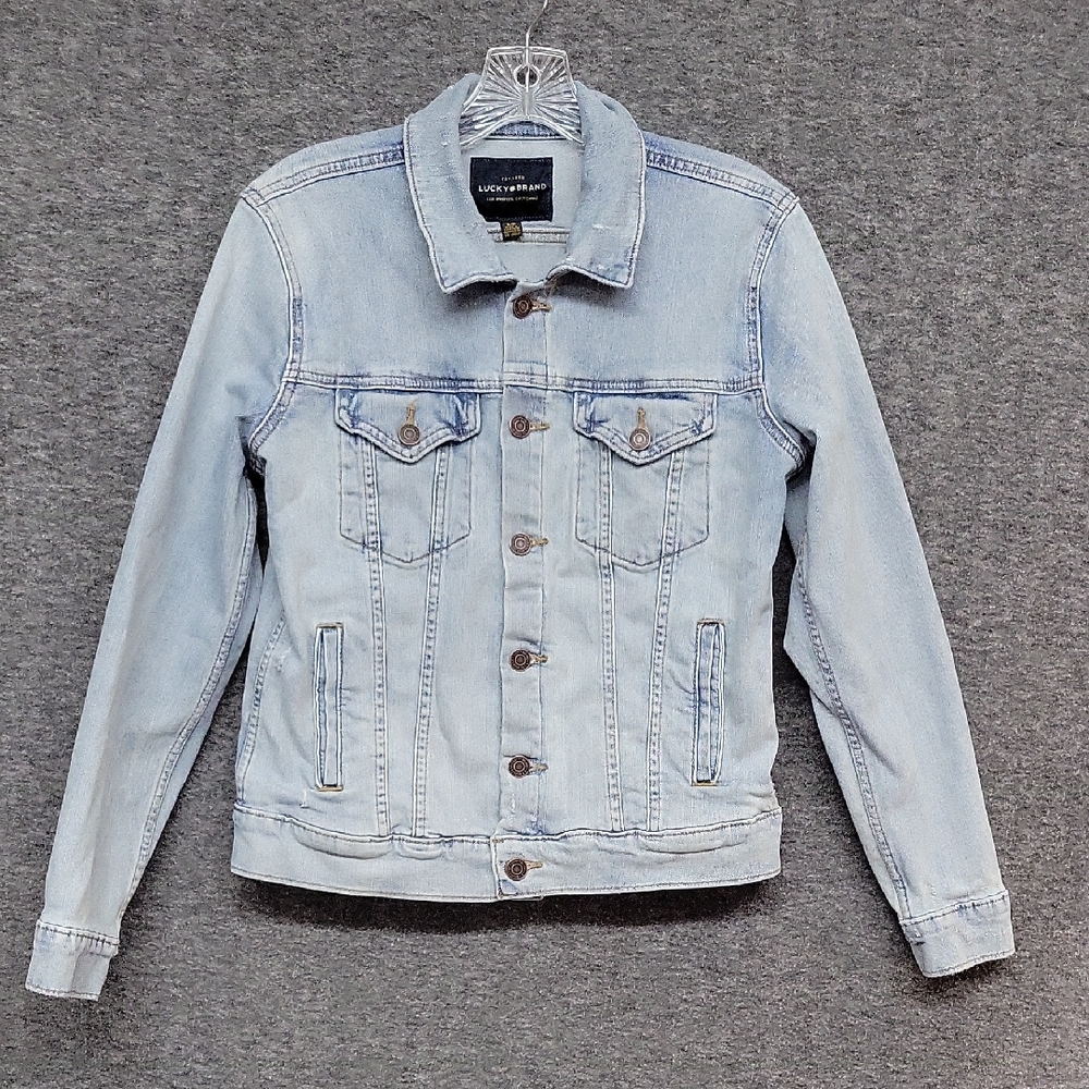 Lucky Brand Jean Jacket Light Wash Distressed Womens Size S/P
